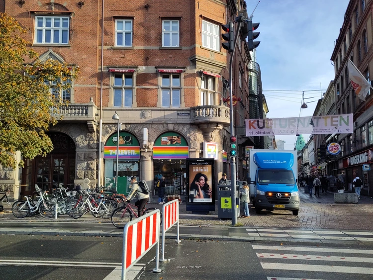 A 7-Eleven with rainbow signage.