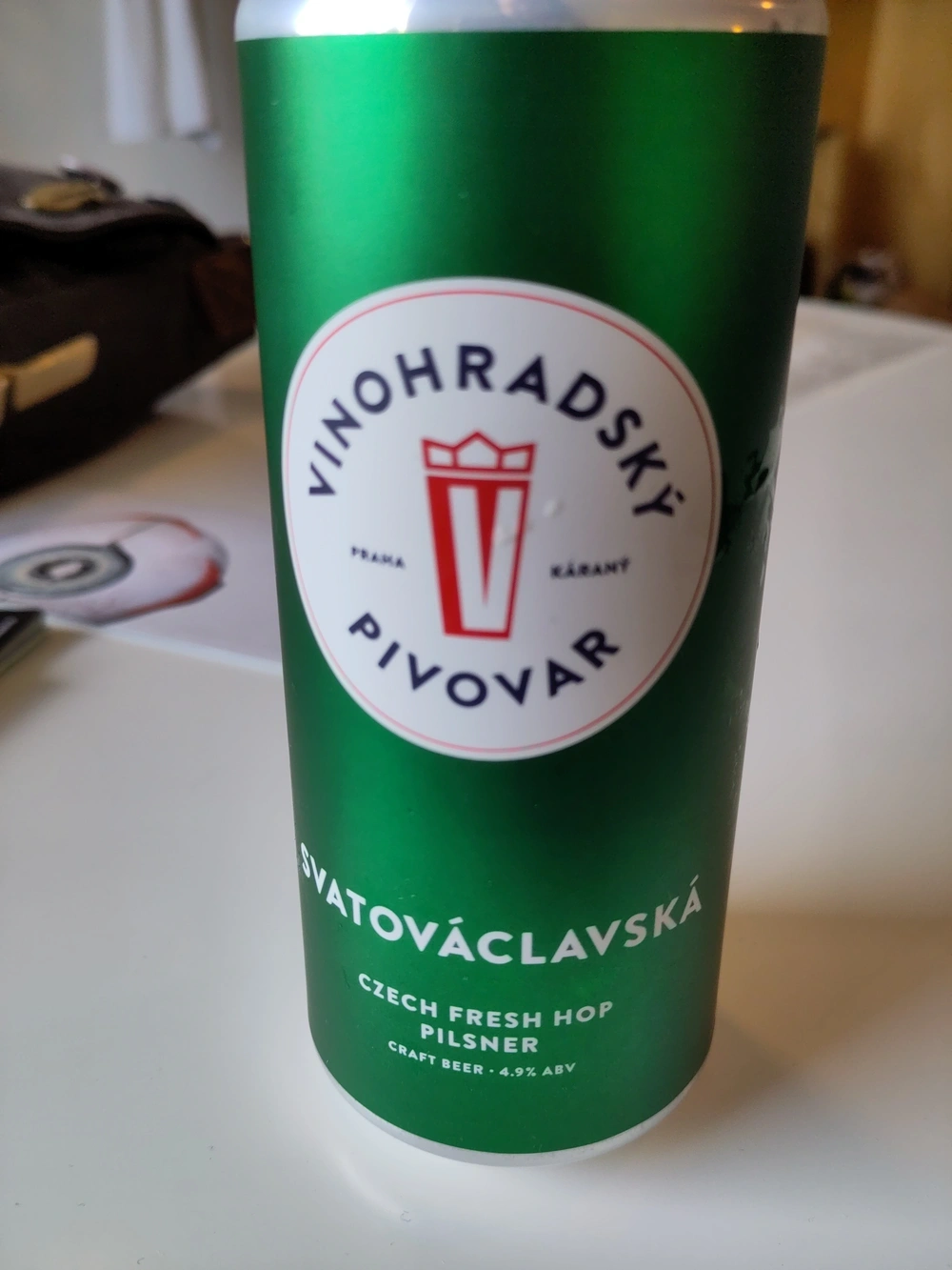 A can of Vinohradsky Pivovar.