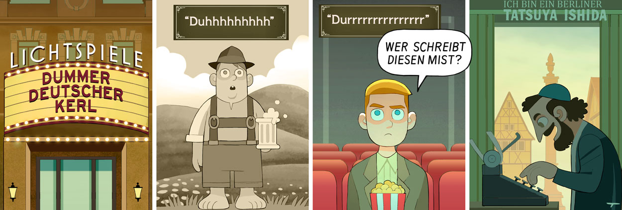 A comic depicting Jews as controlling the media in Weimar Germany