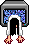 Sadako coming out of a TV displaying static.