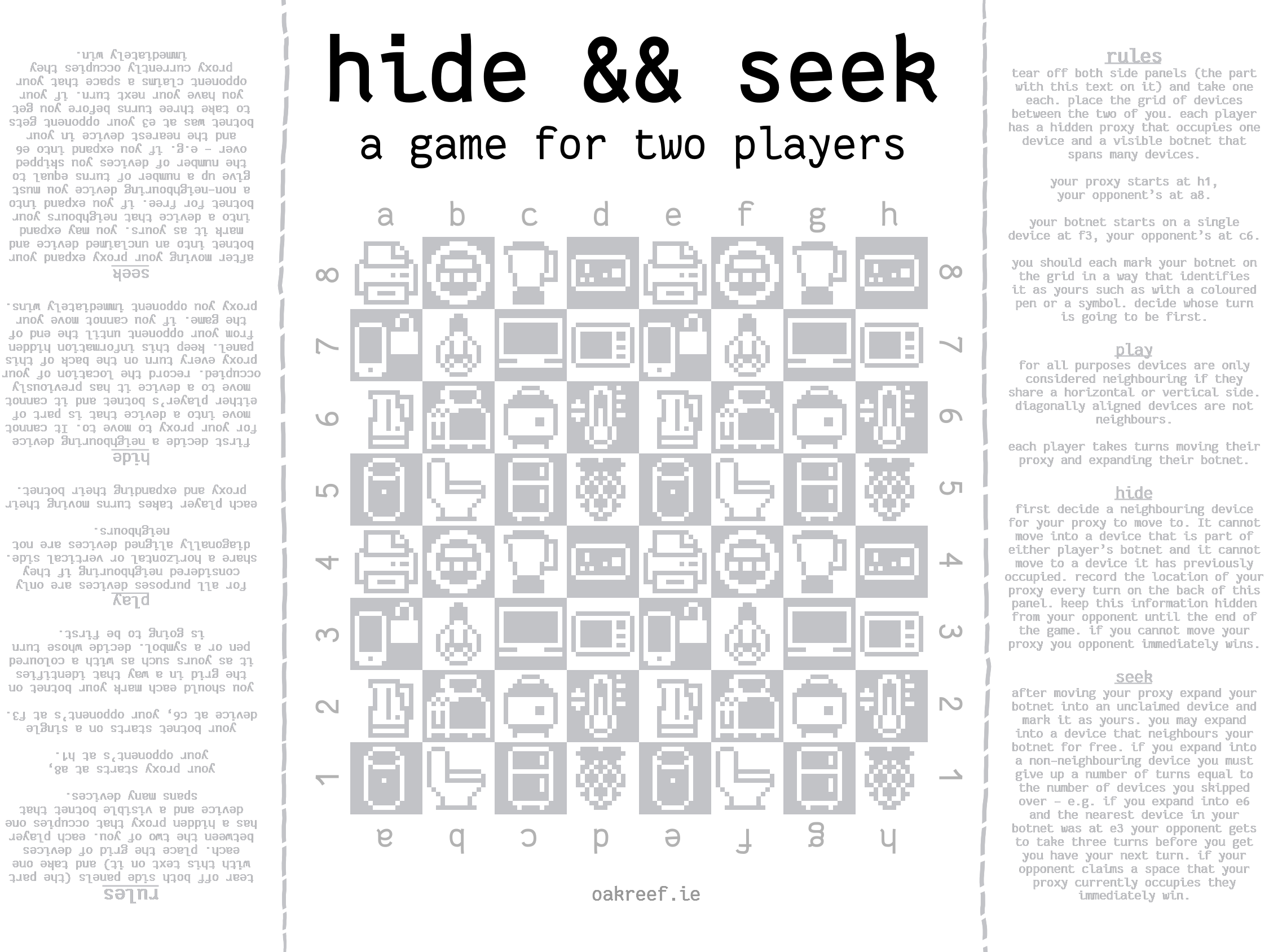 The front of the game sheet.